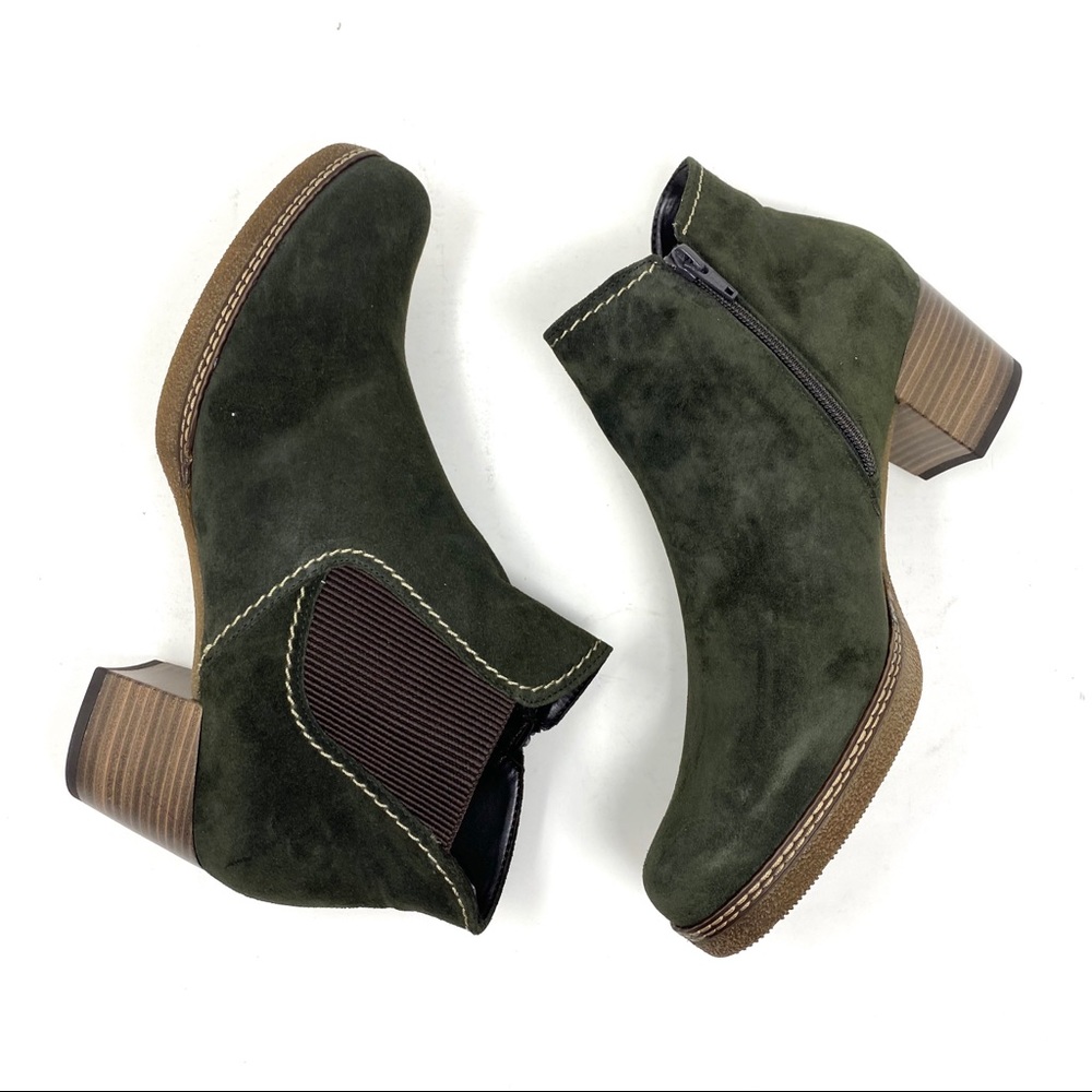 Gabor Lilia Heeled Chelsea Boots Bottle Green - Picture 7 of 9